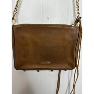 Rebecca Minkoff Purse 7 X 9 Leather Crossbody Chain Strap Classic Neutrals